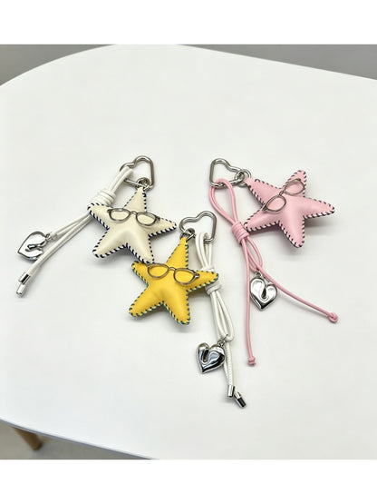 Keypus - Minimalist Artificial Leather Star Keychain