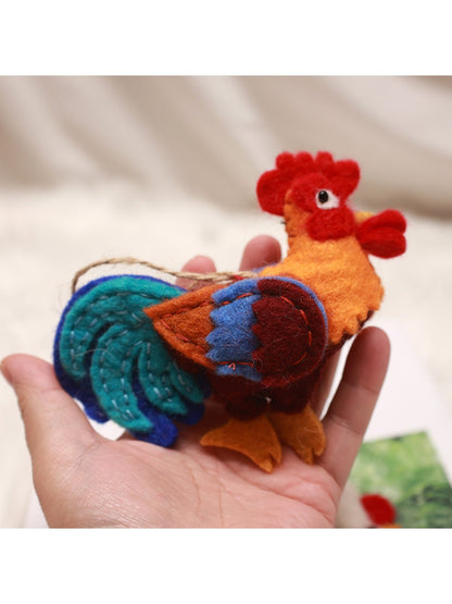 Feltery - Cute Colorful Rooster Bag Charm Keychain