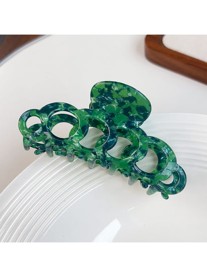 Beau - Openwork Geometric Acetate Alloy Claw Clip