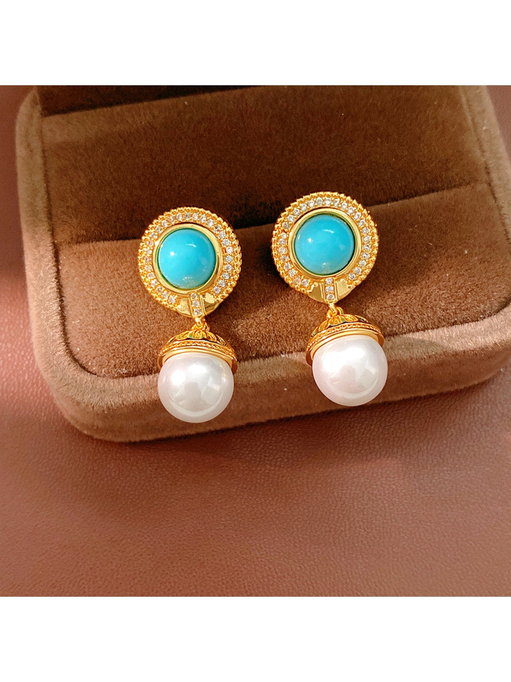 Earedge - Retro Geometric Bead Drop Stud Earrings