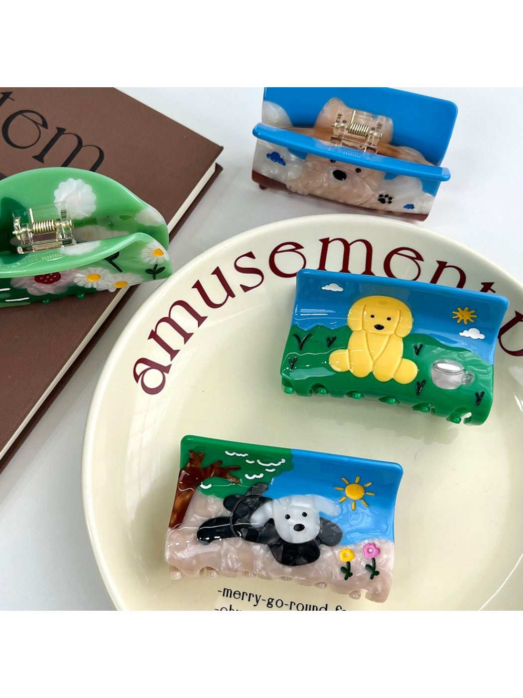 Beau - Oil Painting Style Cartoon Hair Clip