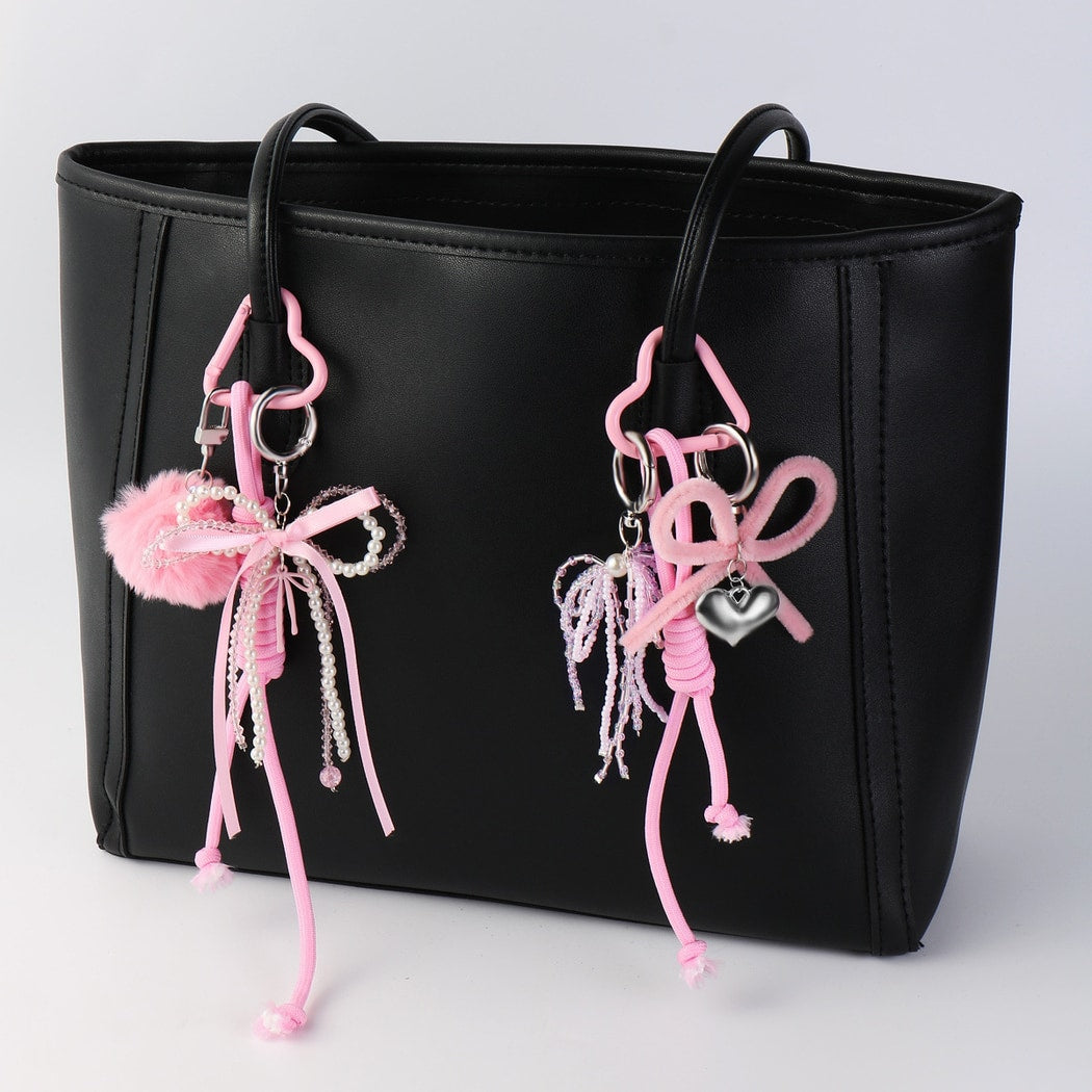 Keypus - Sweet Style Beaded Bow Pendant Keychain