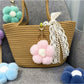 Keypus - Flower Pompom Bag Charm Keychain
