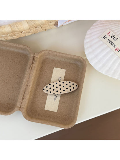 Beau - Oval Polka Dot Acetate Fiber Hair Clip