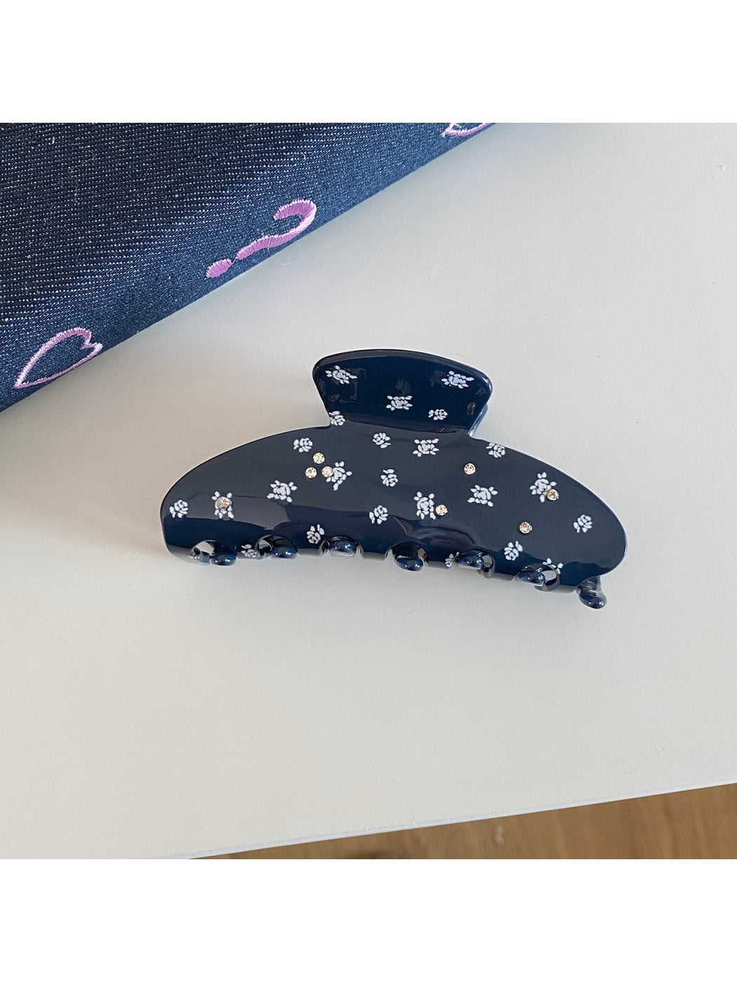 Beau - Fan Shape Decorative Acetate Fiber Claw Clip