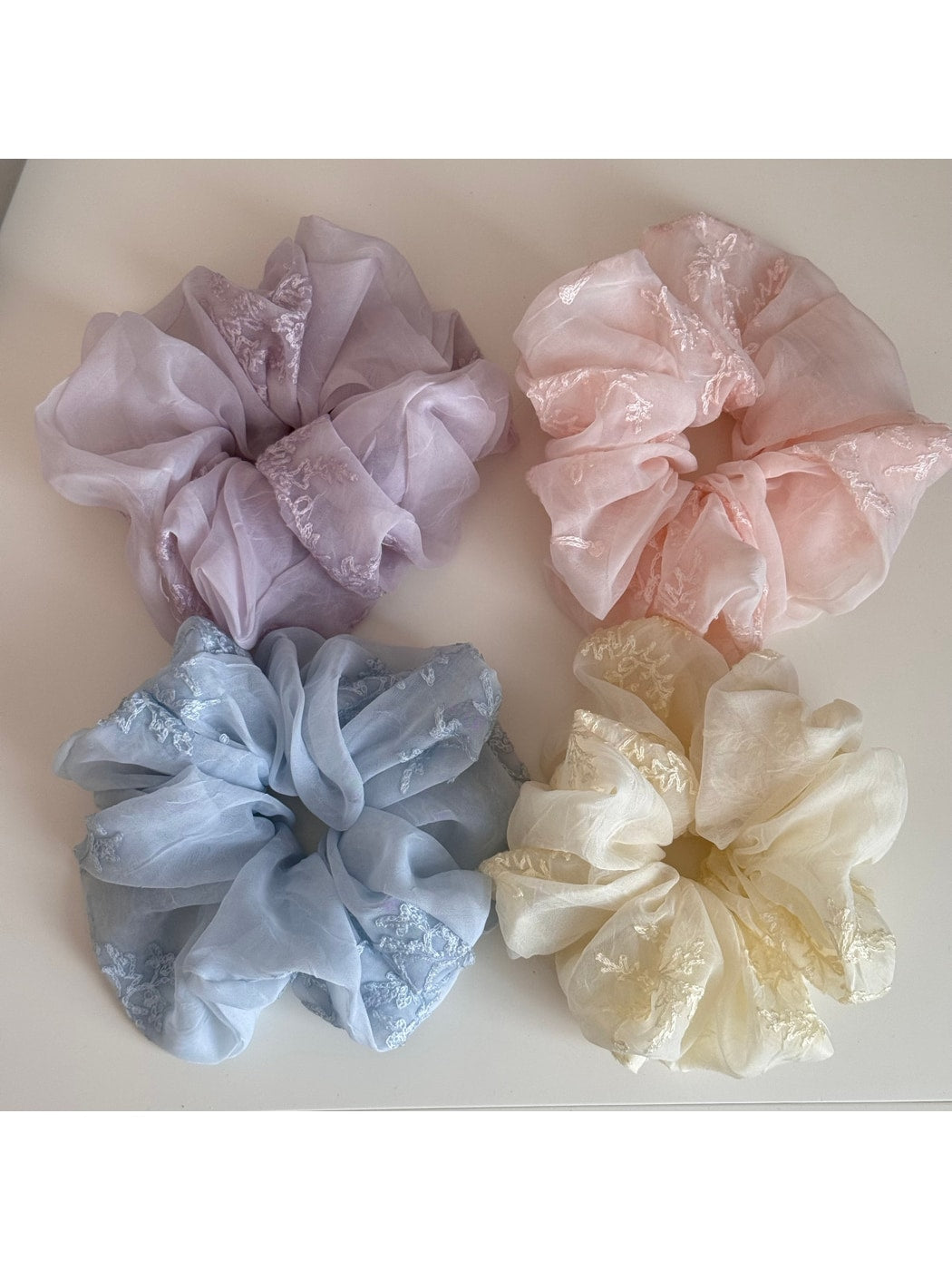 Gifty - Irregular Embroidered Polyester Scrunchie