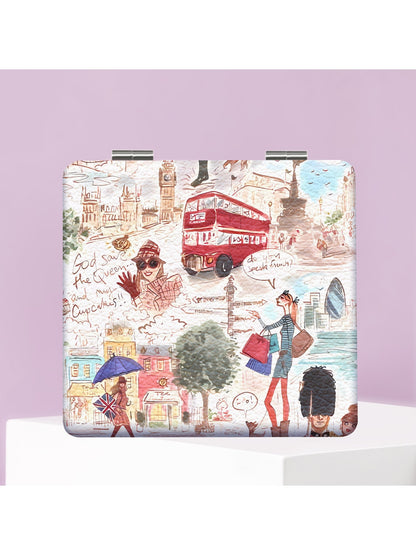 Mirroray - Cartoon Style Travel Theme Makeup Mirror