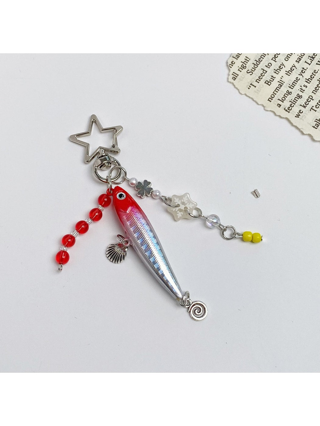 Keypus - Beaded Look Fish Keychain Bag Charm Keychain