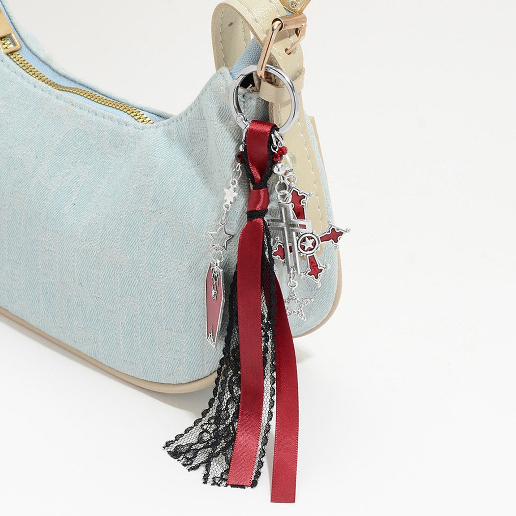 Keypus - Halloween Gothic Lace Bow Keychain