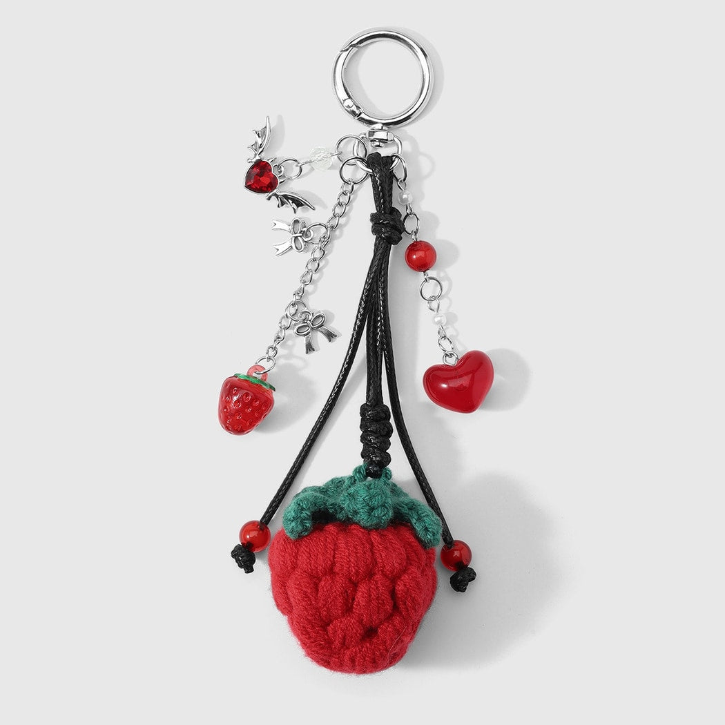 Keypus - Sweet Strawberry Bow Accent Keychain