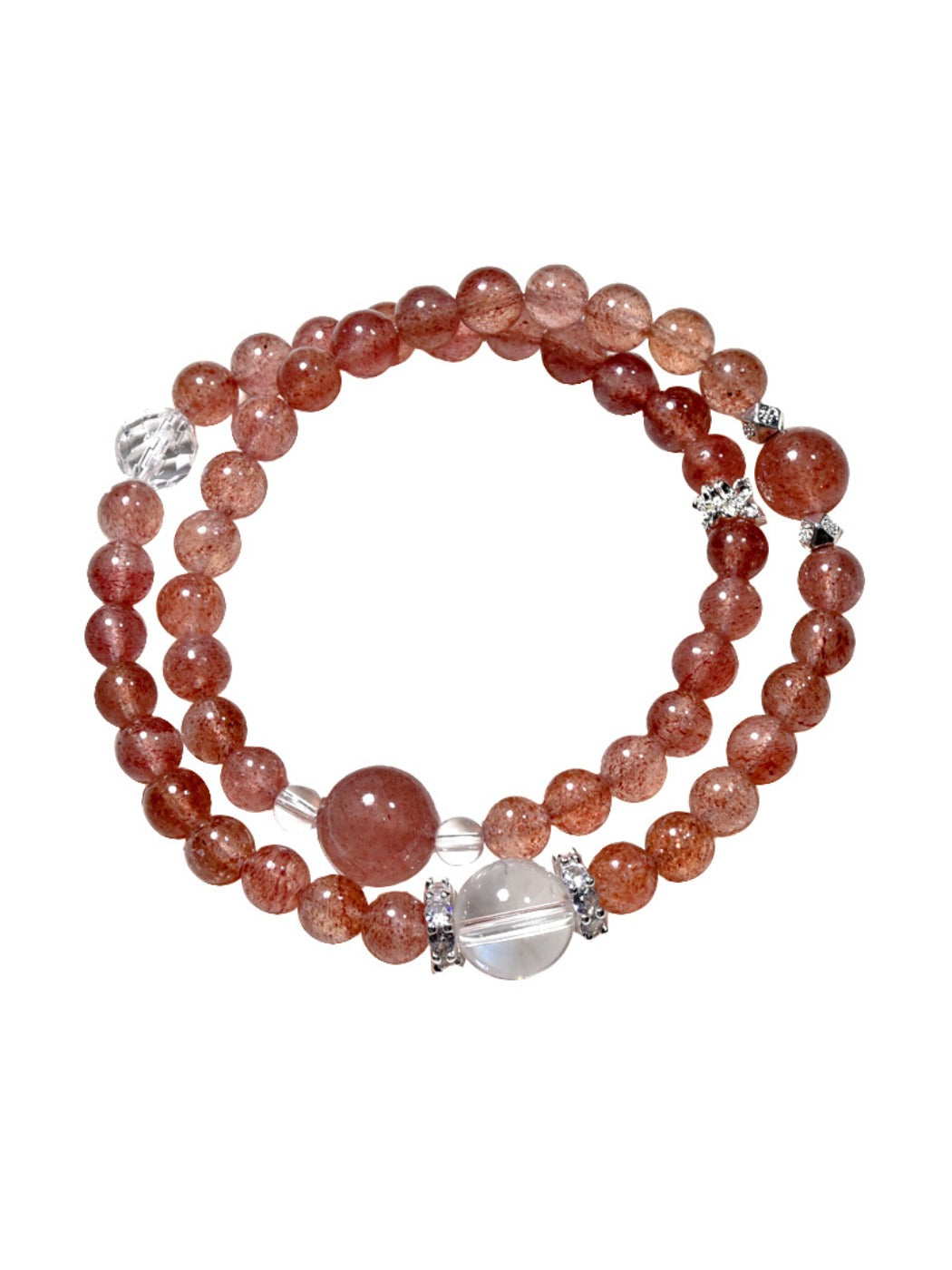 Lovra pink crystal beaded bracelet worn on wrist with natural skin tone background