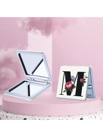 Mirroray - Floral Letter Print Compact Mirror