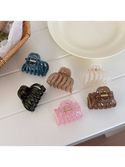 Beau - Pumpkin Shape Irregular Plastic Claw Clip