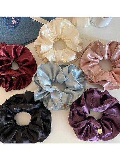 Gifty - Elegant Double Layer Ruched Satin Scrunchie