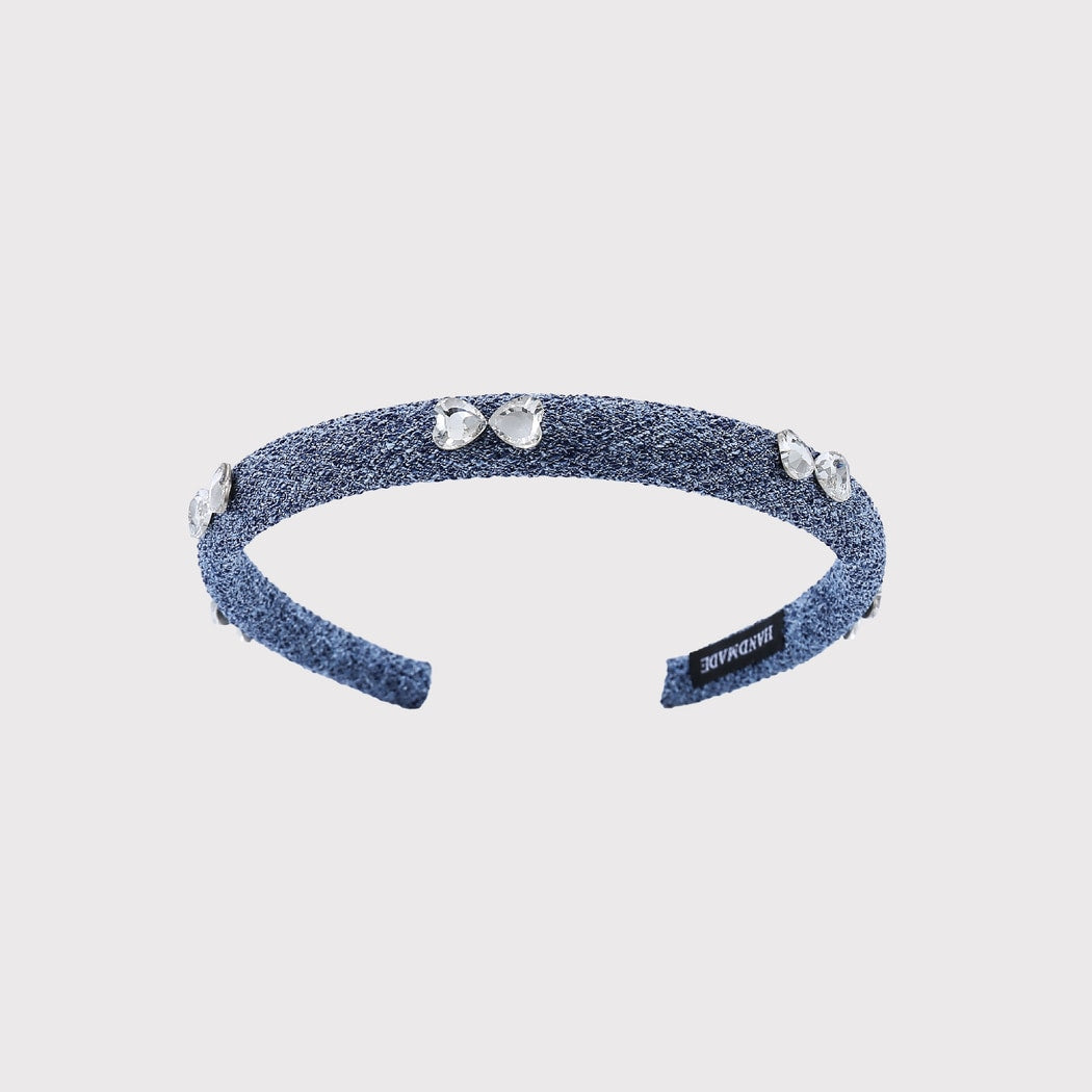 Gifty - Vintage Blue Heart Detail Narrow Headband