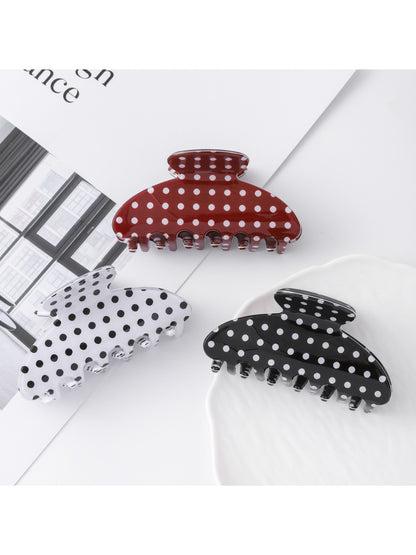 Beau - Retro Polka Dot Half Moon Claw Clip