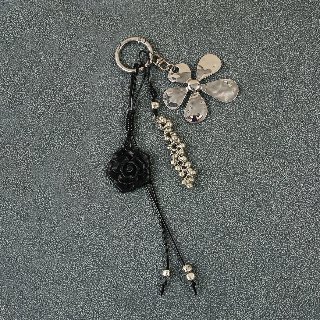 Keypus - PU Alloy Flower Pendant Bag Charm Keychain