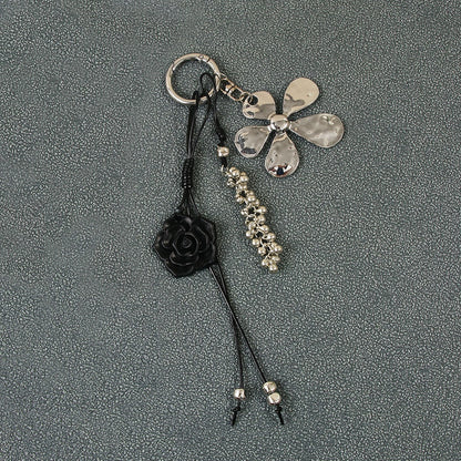 Keypus - PU Alloy Flower Pendant Bag Charm Keychain