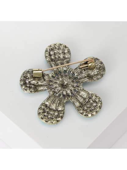 Brovia - Classic Floral Accent Alloy Brooch Pin