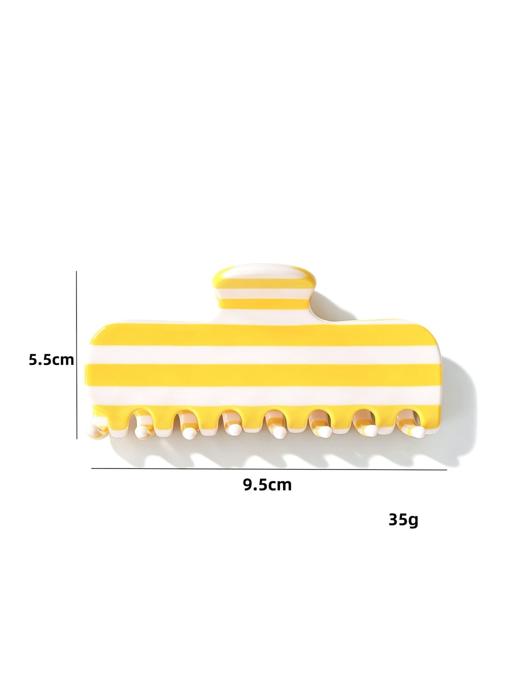 Beau - Rounded Striped Acetate Hair Claw Clip