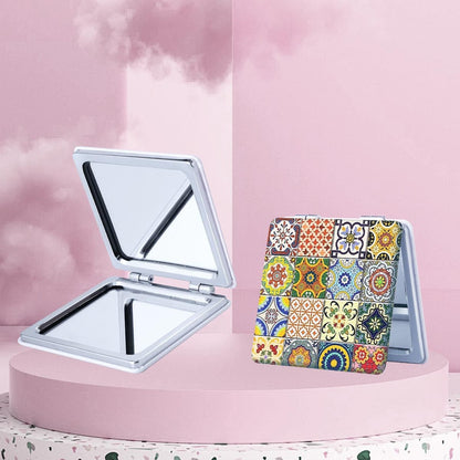 Mirroray - Checkered Print Foldable Makeup Mirror