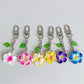 Keypus - Alloy Plastic Flower Pendant Bag Charm Keychain