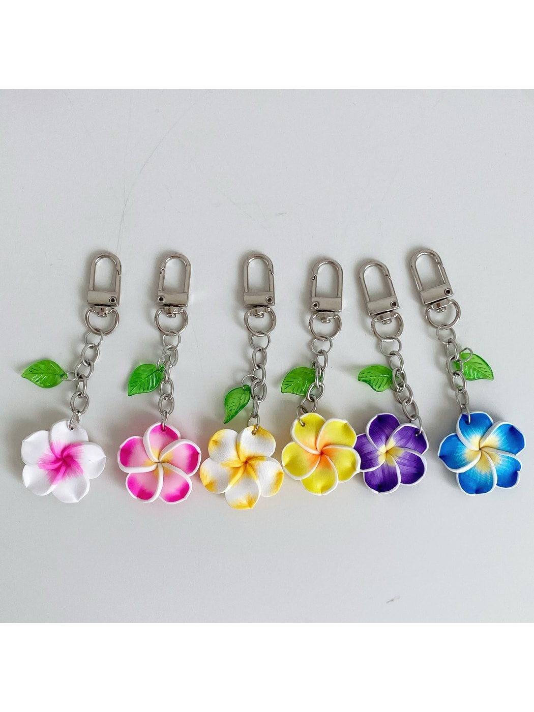 Keypus - Alloy Plastic Flower Pendant Bag Charm Keychain