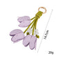 Keypus - Faux Leather Tulip Flower Bag Charm Keychain