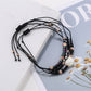 Lovra beaded woven cord bracelet coiled with visible bead colors and texture