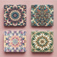 Mirroray - Floral Print Foldable PU Glass Mirror