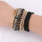 Lovra vintage layered beaded bracelet worn on wrist with natural light