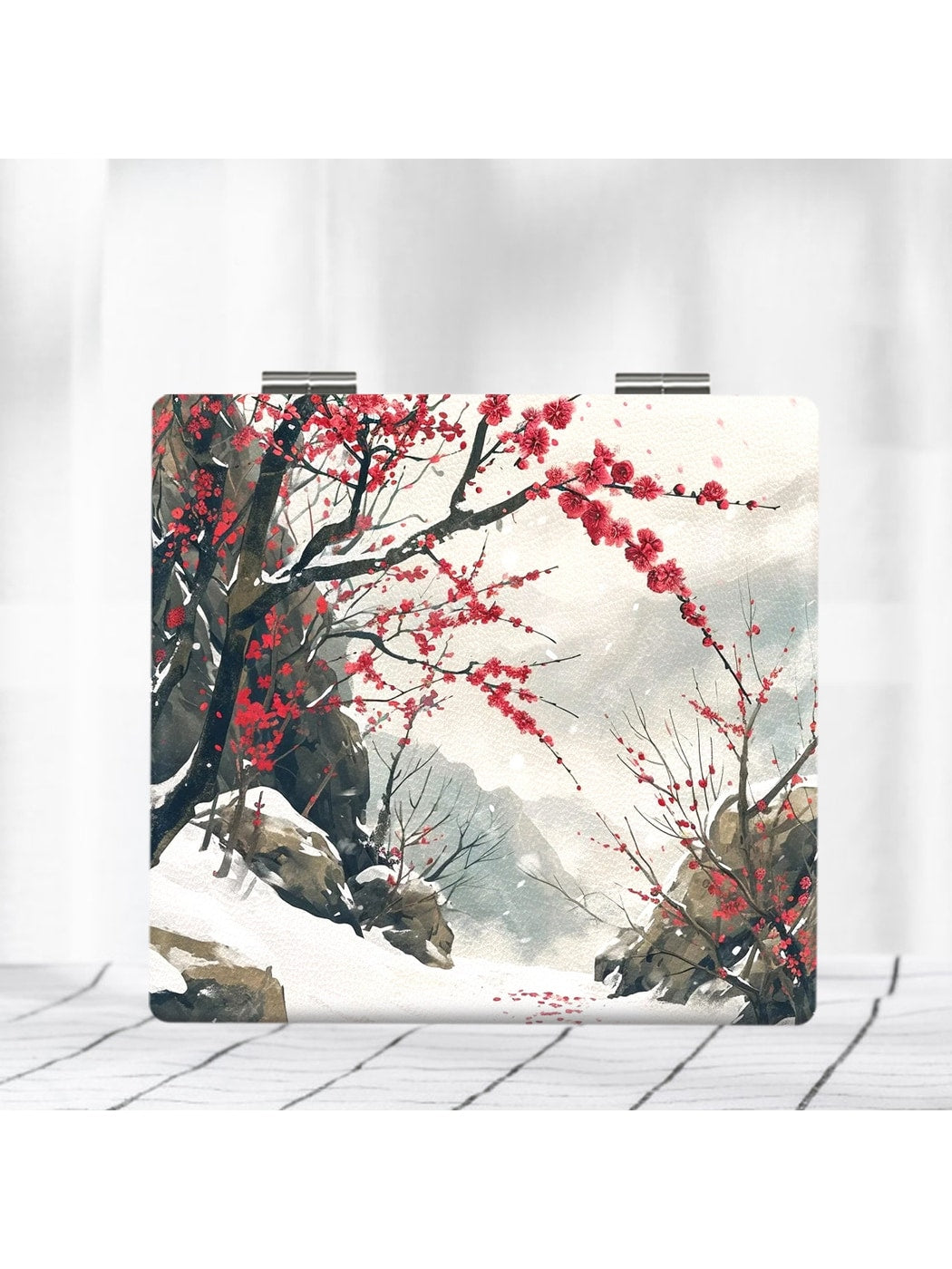 Mirroray - Retro Floral Print Folding Makeup Mirror