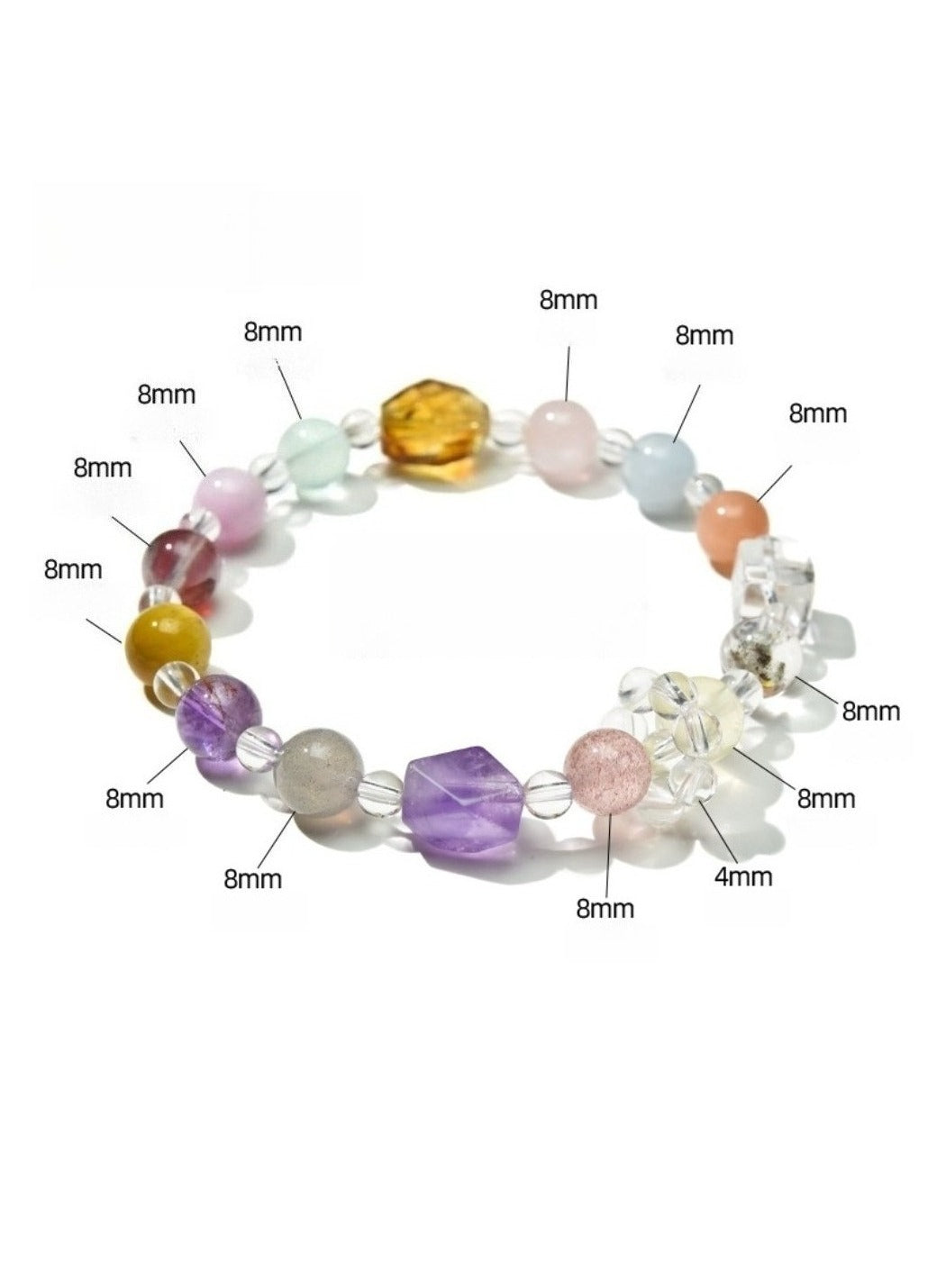 Lovra - Crystal Beaded Geometric Round Bracelet