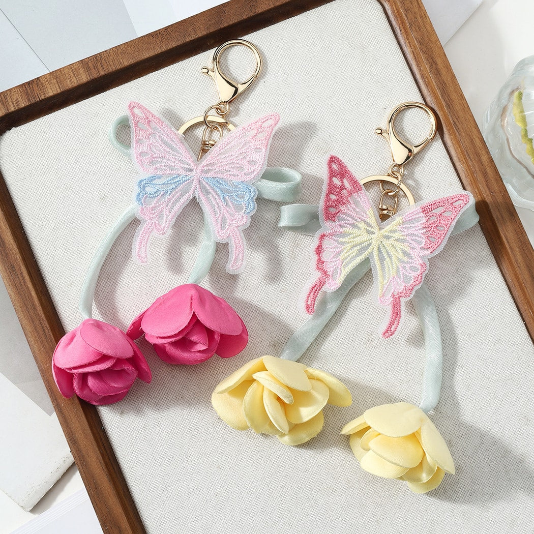 Keypus - Sweet Style Butterfly and Tulip Keychain