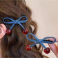 Beau - Cherry-Embellished Bow Hair Clip