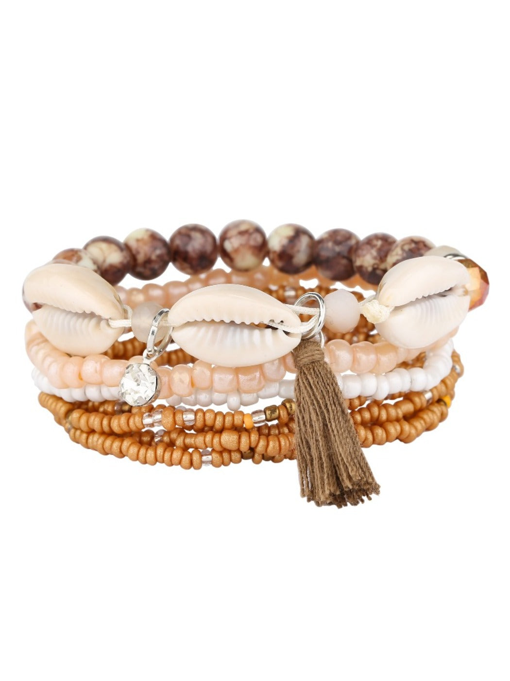 Lovra bracelet with bright beads in red, blue, yellow, and green tones
