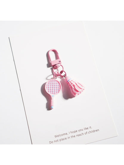 Badminton racket keychain displayed on a white background highlighting design