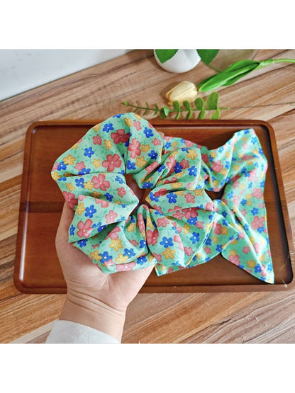 Gifty - Floral Print Polyester Elastic Scrunchie
