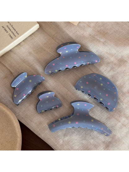 Beau - Mist Blue Acrylic Rectangle Fan Shape Claw Clip