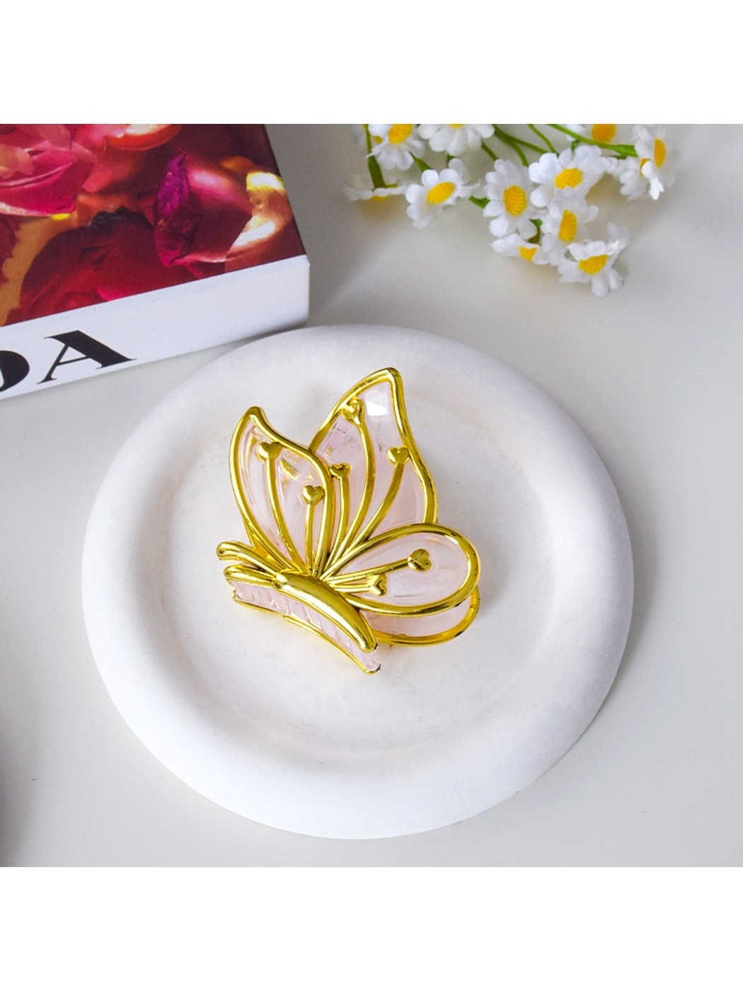 Beau - Gold Edge Butterfly Decorative Plastic Claw Clip