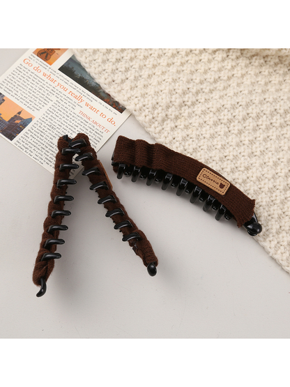 Beau - Solid Color Long Wrapped Claw Hair Clip