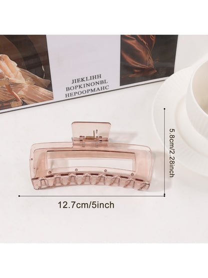 Beau - Solid Color Square Openwork Claw Clip