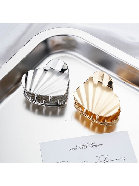 Beau - Heart Design Zinc Alloy Claw Hair Clip