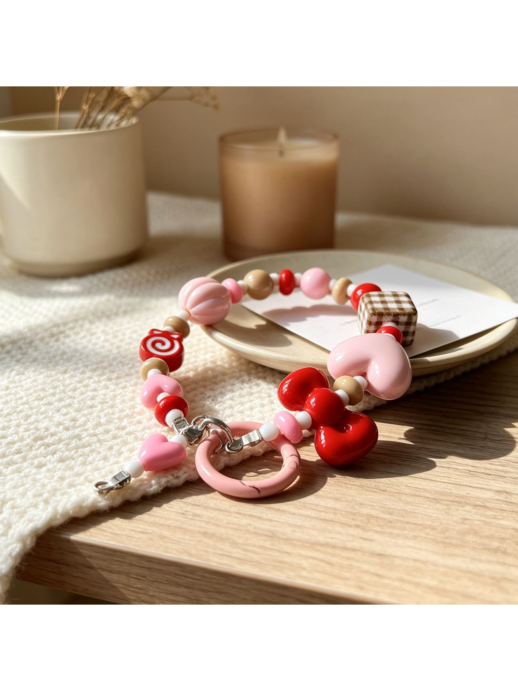 Keypus - Colorful Acrylic Beaded Bag Charm Keychain