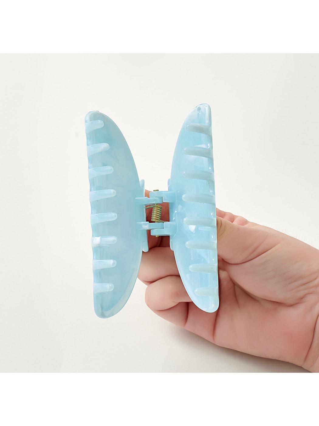 Beau - Marble Look Semi Circle Plastic Claw Clip