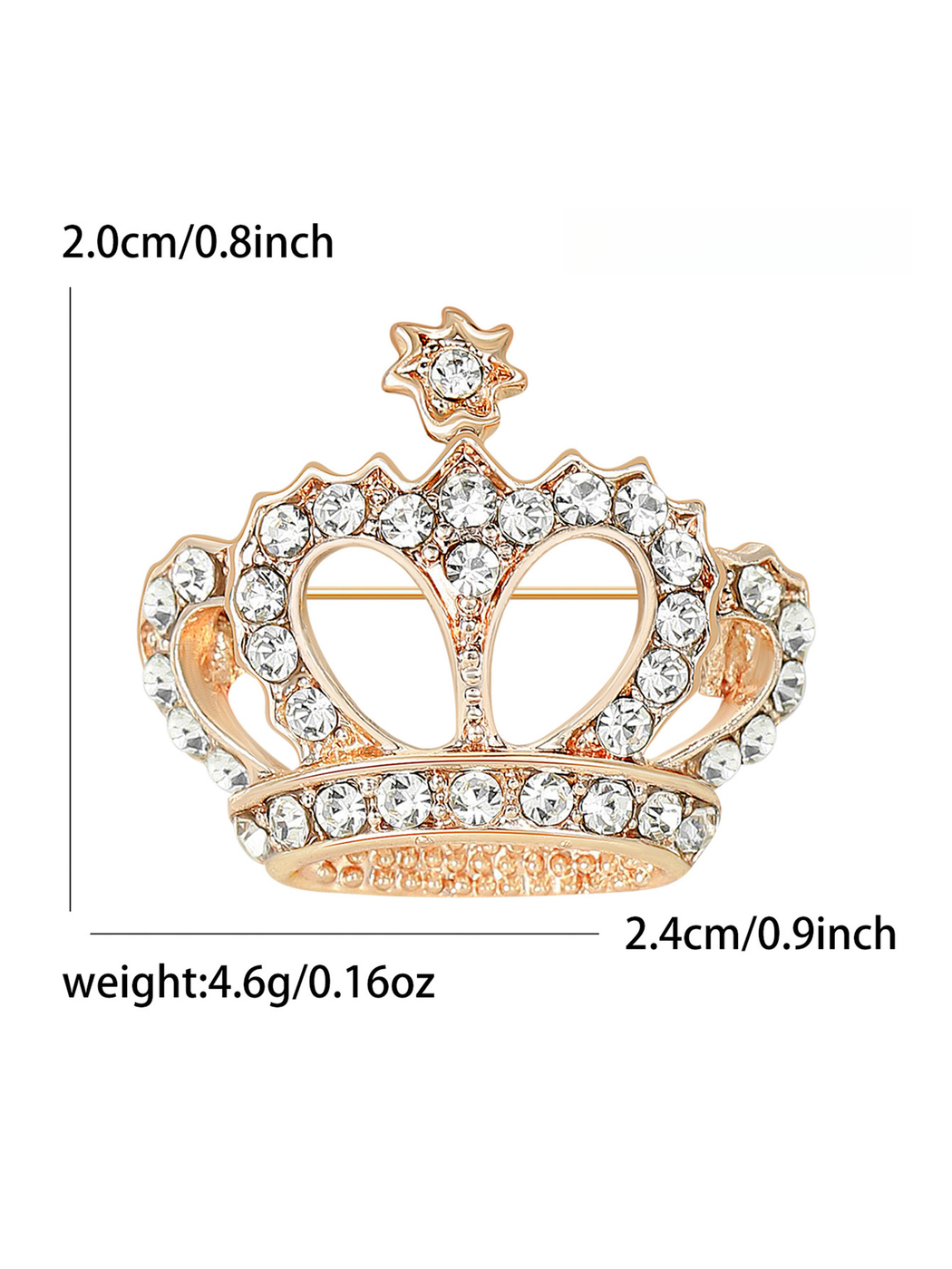 Brovia - Rhinestone Crown Accent Alloy Brooch Pin