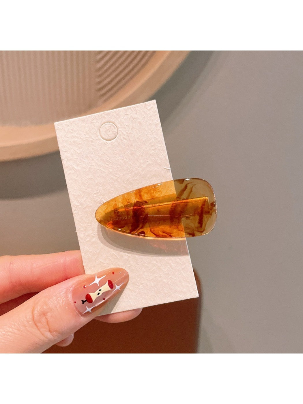 Beau - Oval Acetate Fiber Barrette Style Hair Clip