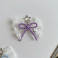 Keypus - Sweet Lace Heart Charm Bow Bag Accent Keychain