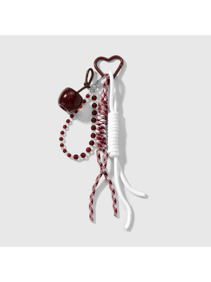 Keypus - Glitter Fruit Charm Woven Cord Decorative Keychain