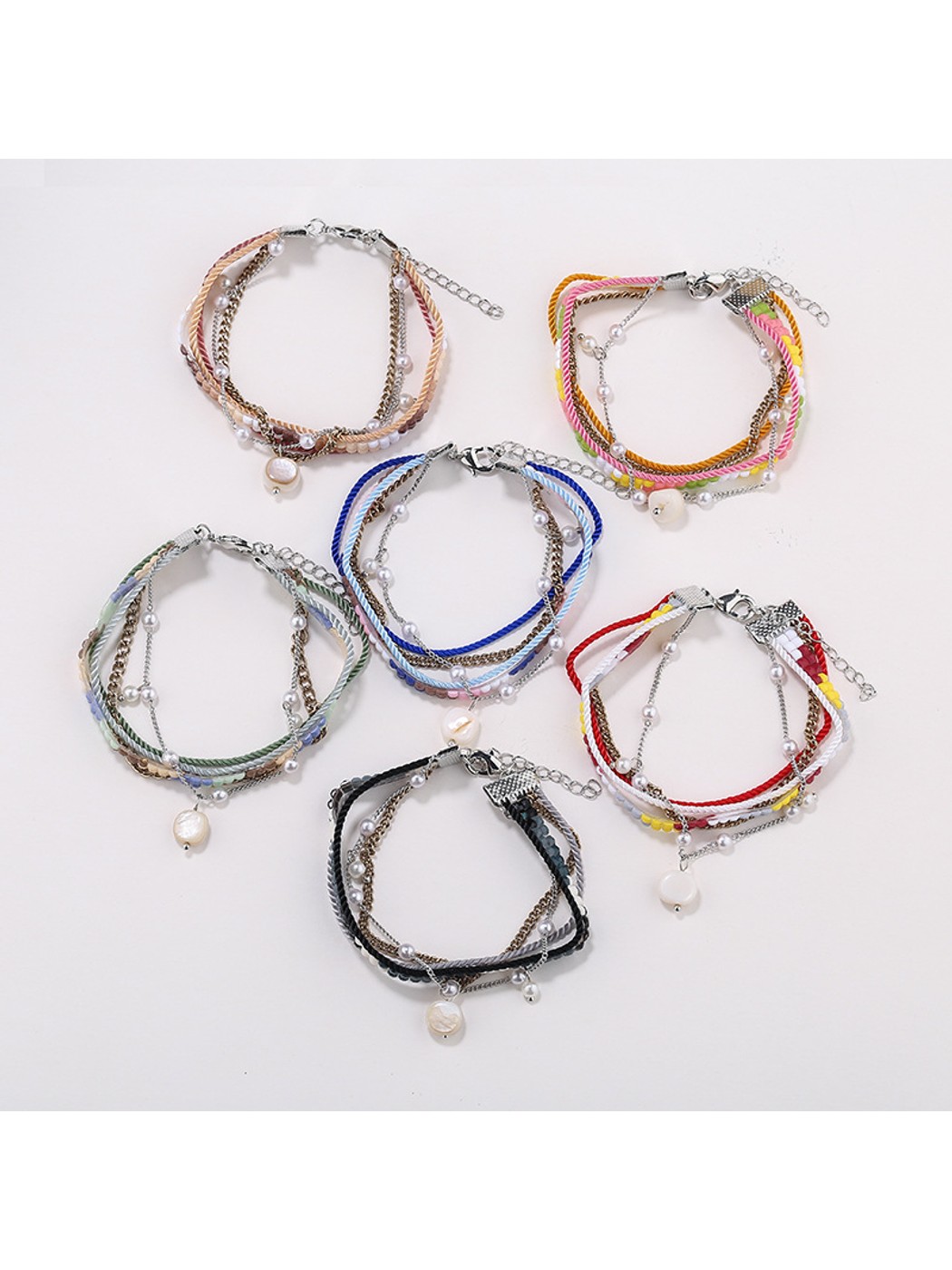 Lovra - Beaded Bohemian Wave Detail Beaded Bracelet